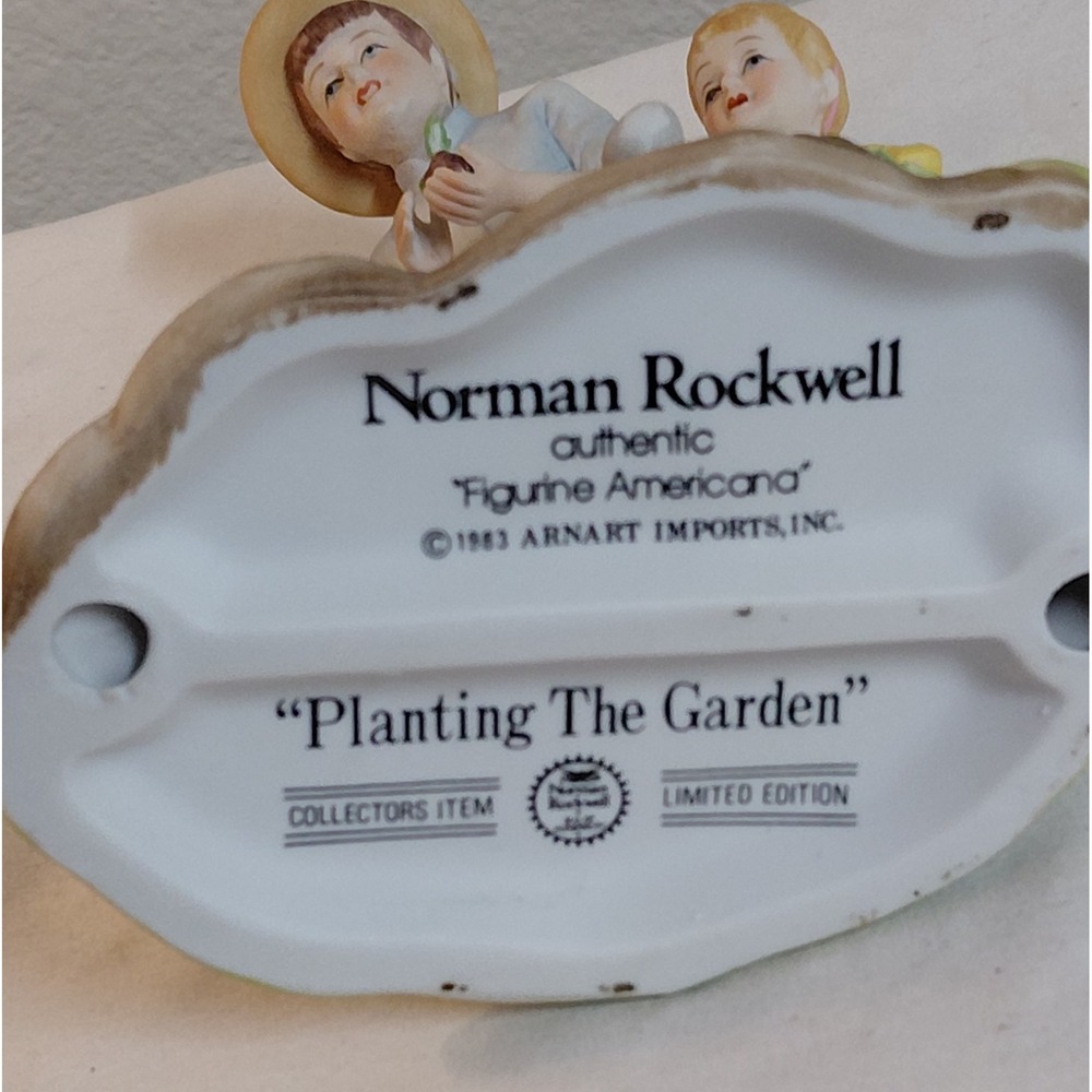 Norman Rockwell Planting The Garden Figurine Americana 1983 Arnart Limited... - Picture 7 of 9